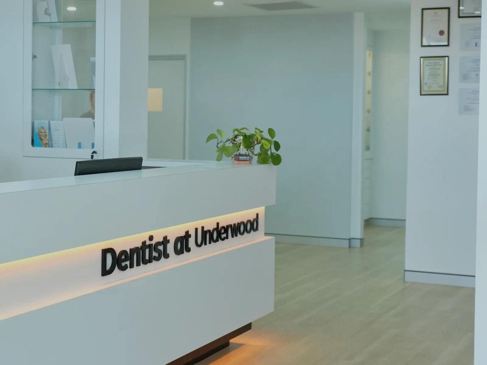 The reception area at Dentist at Underwood